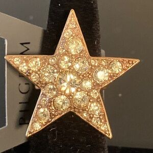Pilgrim Gold Star Ring with Crystals adjustable
